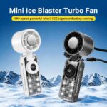 Qawtor 2026 Refrigeration Handheld Turbo Fan, 3600mAh Battery Operated, Up to 12 Working Hours, 199-Level Stepless Control with Digital Display, 5-in-1 Handheld/Neck/Desktop Cooling Fan for Travel, Dorm & Office, summervibes tiktokshop